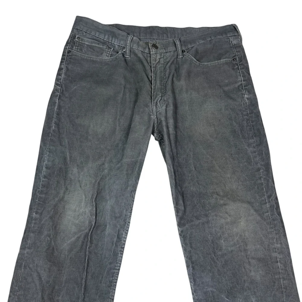 Levi's 514 Straight Leg Gray Corduroy‎ Pants Men's 36x30 FLAWS